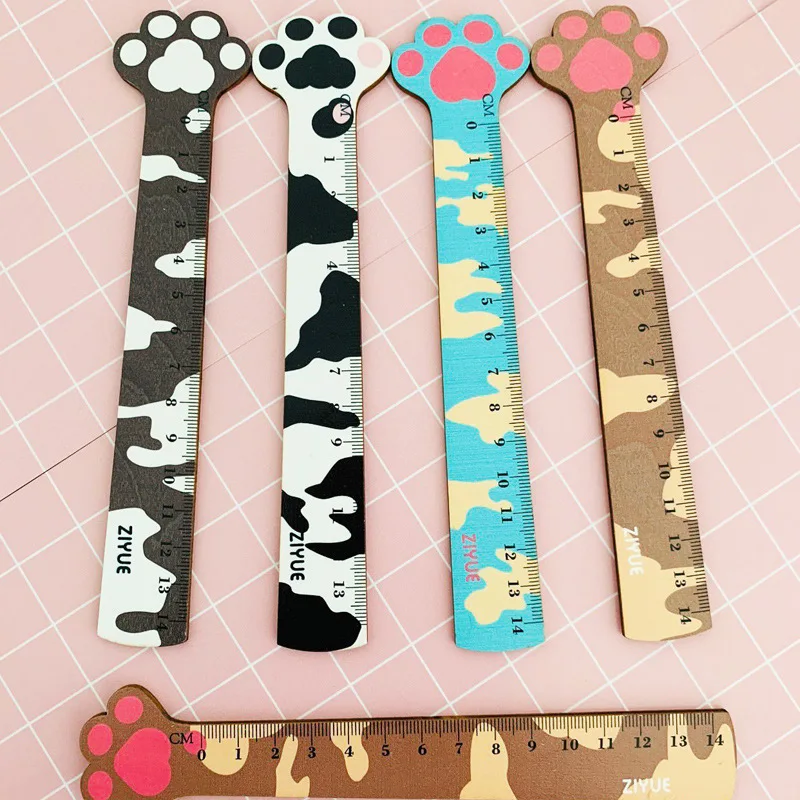 

1Pcs Wooden Cat Claw Ruler Cute 14 Cm Measuring Straight Rulers Drawing Tool Promotional Stationery Gift School Supplies