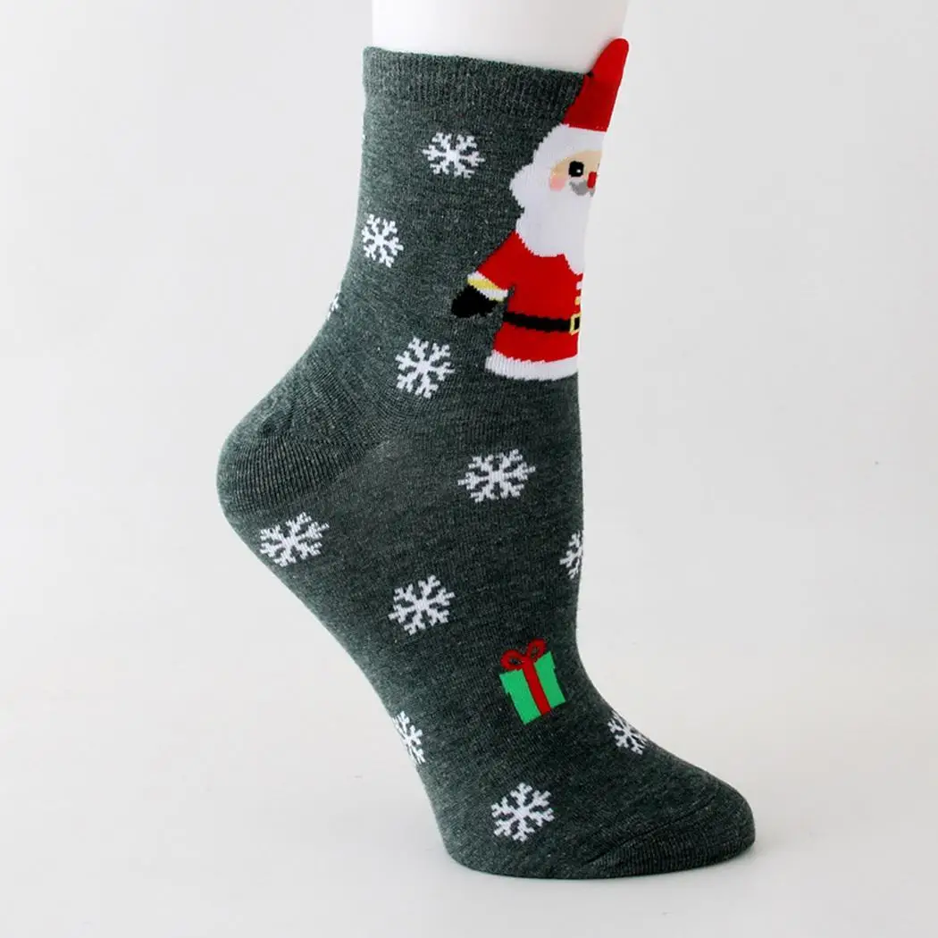 Women Casual Christmas Print Winter Warm Cute Home, Daily Life Cartoon Cotton Autumn, Socks