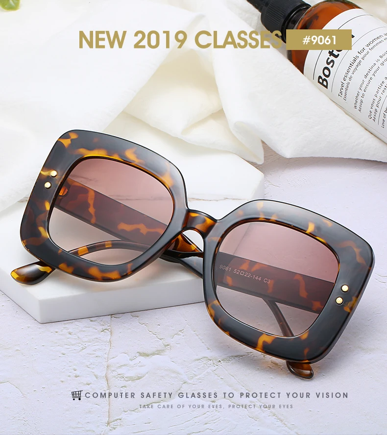 fashion oversized square sunglasses women luxury new sun glasses for women big black UV400 Shades