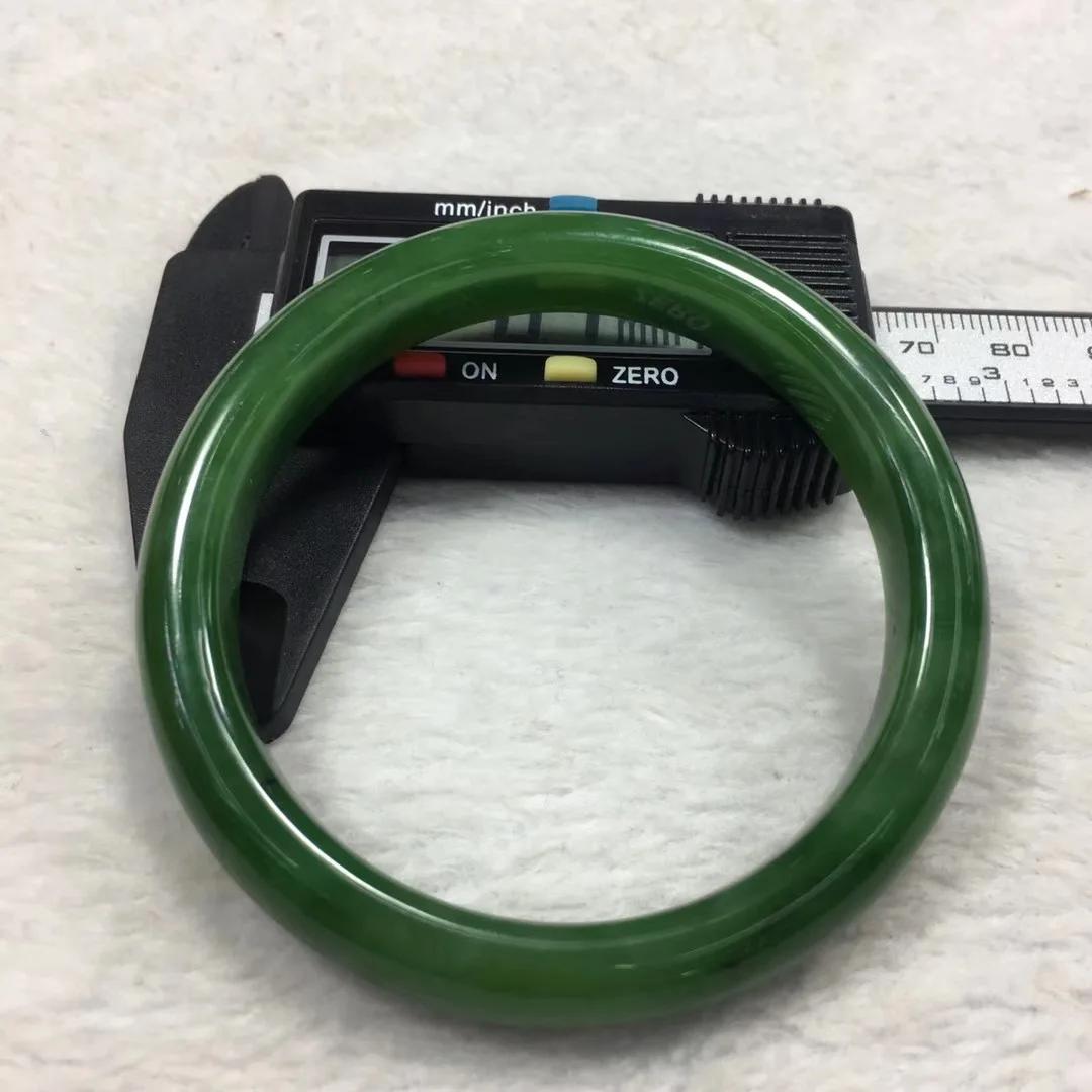 

Russian Mine Timber Spinach Green Hetian Jade Bracelet Color Oil Lubrication Jade Moist Delicate