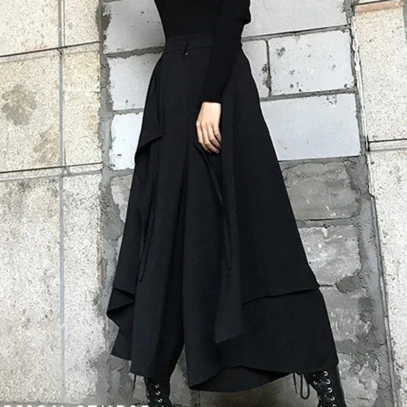 LANMREM Black Zipper Waist Splicing Ruffled Irregular Woman Skirt Casual Versatile Simple Fashion 2020 autumn Dresses New TV783 LANMREM Black Zipper Waist Splicing Ruffled Irregular Woman Skirt Casual Versatile Simple Fashion 2020 autumn Dresses New TV783