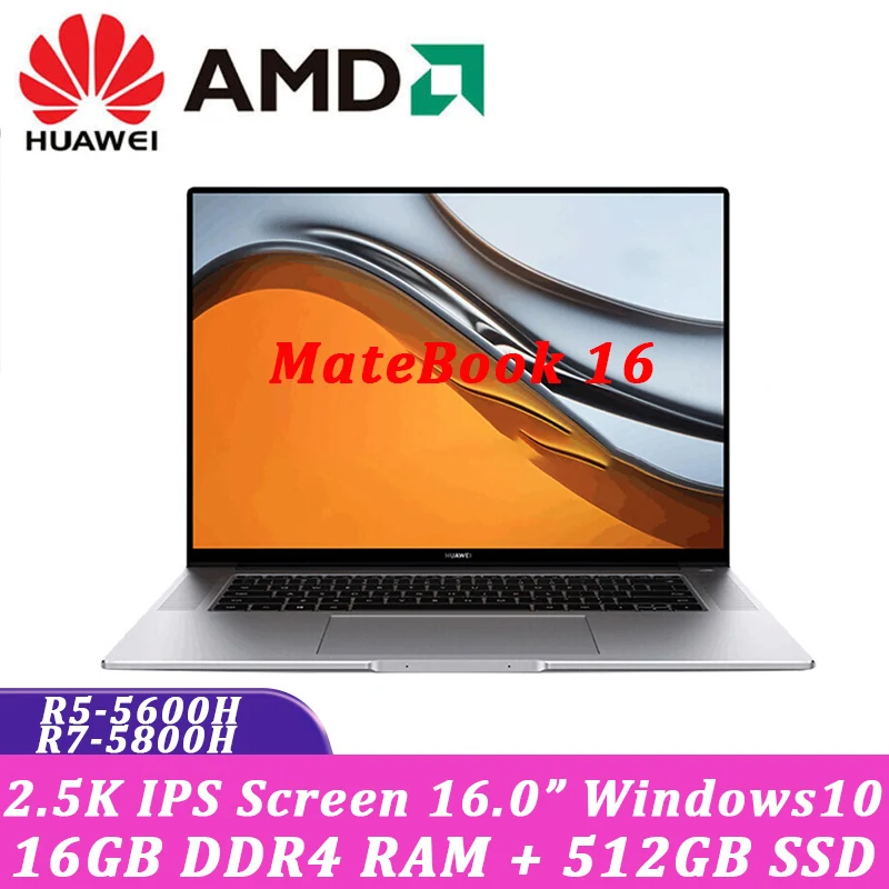 Ноутбук Huawei MateBook 16 2021 R7 5800H Гб ОЗУ 512 ГБ SSD полноэкранный дюймов 2 5 K