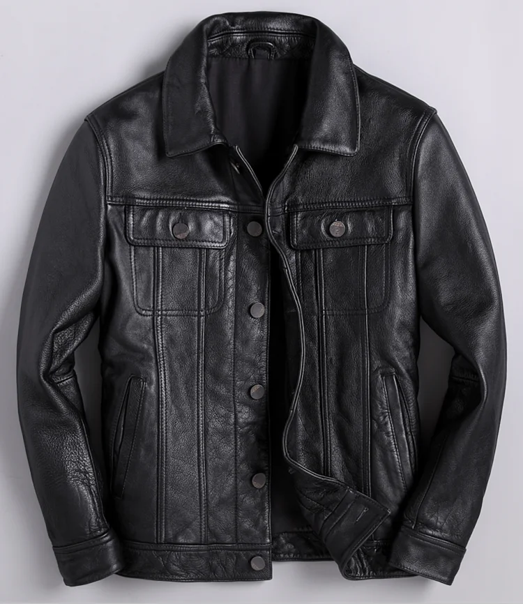 Flash Deal Tcyeek Streetwear Motorcycle Real Leather Jacket Men Fashion 2019 Korean Casual Cow Genuine Leather Coat Casual Fit Clothes 1806 10
