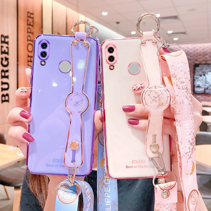 Phone Case For Huawei Nova 4 5i Pro 6 4G 5G 7SE Soft Ultra Cover P20 P30 Plus Lite XL Hand Band Stand And Wrist Strap Rope phone case for huawei