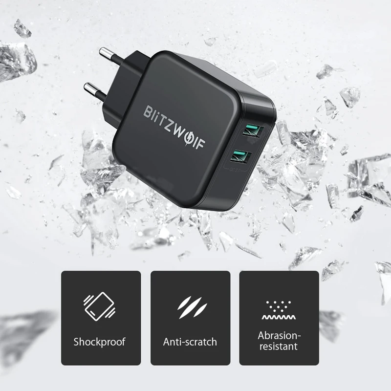 Cena BlitzWolf QC3.0 Adapter USB podróżna ładowarka z wtyczką ue szybko ładująca ładowarka do telefonu dla iPhone 11X8 Plus dla Samsung Smartphone