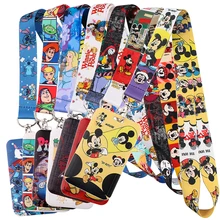 LT822 Cartoons Mickey Mouse Minnie Cute Kids Key lanyard Keychain Office ID Card Pass Mobile Phone Key Badge Holder Jewelry