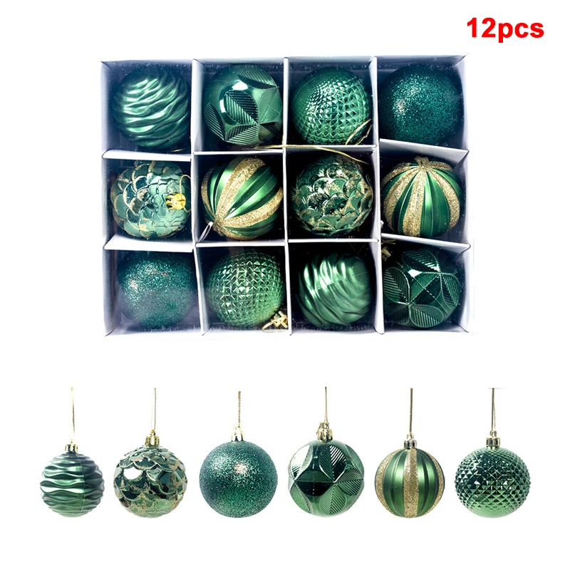 Vintage Christmas Tree Ball Baubles Decoration Xmas Hanging Party Ornament Decor Festival - Цвет: Зеленый