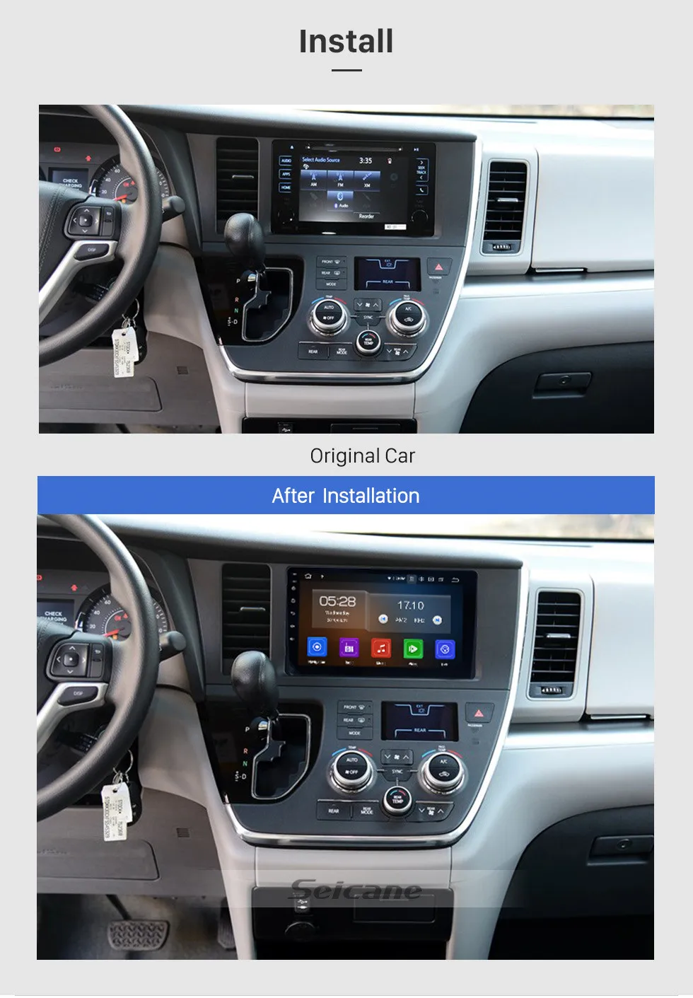 Clearance Seicane Stereo Android9.0 Navi 9" HD GPS Car Radio For Toyota Sienna XL30 2009-2014 Head Unit Touchscreen Wifi Multimedia Player 1