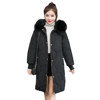 

Women Oversize Fur Coat Hooded Winter Down Coat Jacket Thick Warm Cotton padded Wadded Parkas Wind Breaker Sleeves