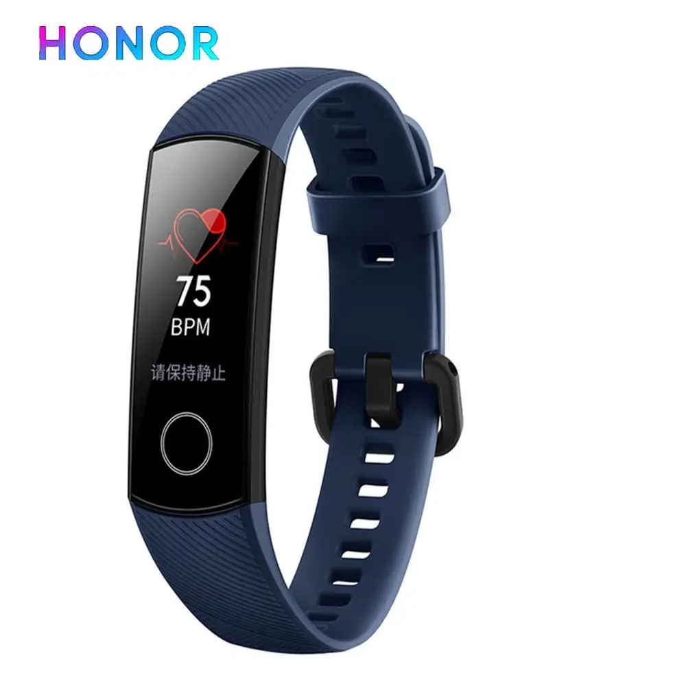 Huawei Honor Band 4 глобальная Версия смарт-браслет Amoled водонепроницаемый Сенсорный Экран сна фитнес-трекер сердечного ритма - Цвет: Global Version blue