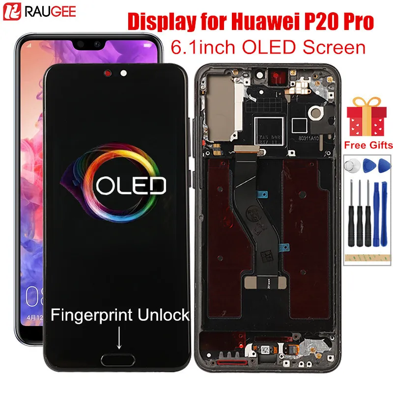ЖК-дисплей для Huawei P20 Pro OLED с поддержкой разблокировки по отпечатку пальца замена