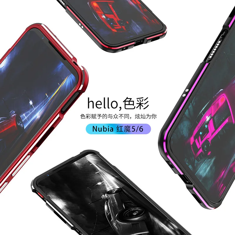 Bumper Case For Nubia Red Magic 6 5 6Pro Aluminum metal Frame Slim Cover phone case Protector Luxury matching colors Accessories