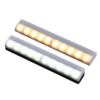 

10 LED Magnetic Motion Sensor Lights Stick-on Sensing Night Light For Cabinet Wardrobe Closet