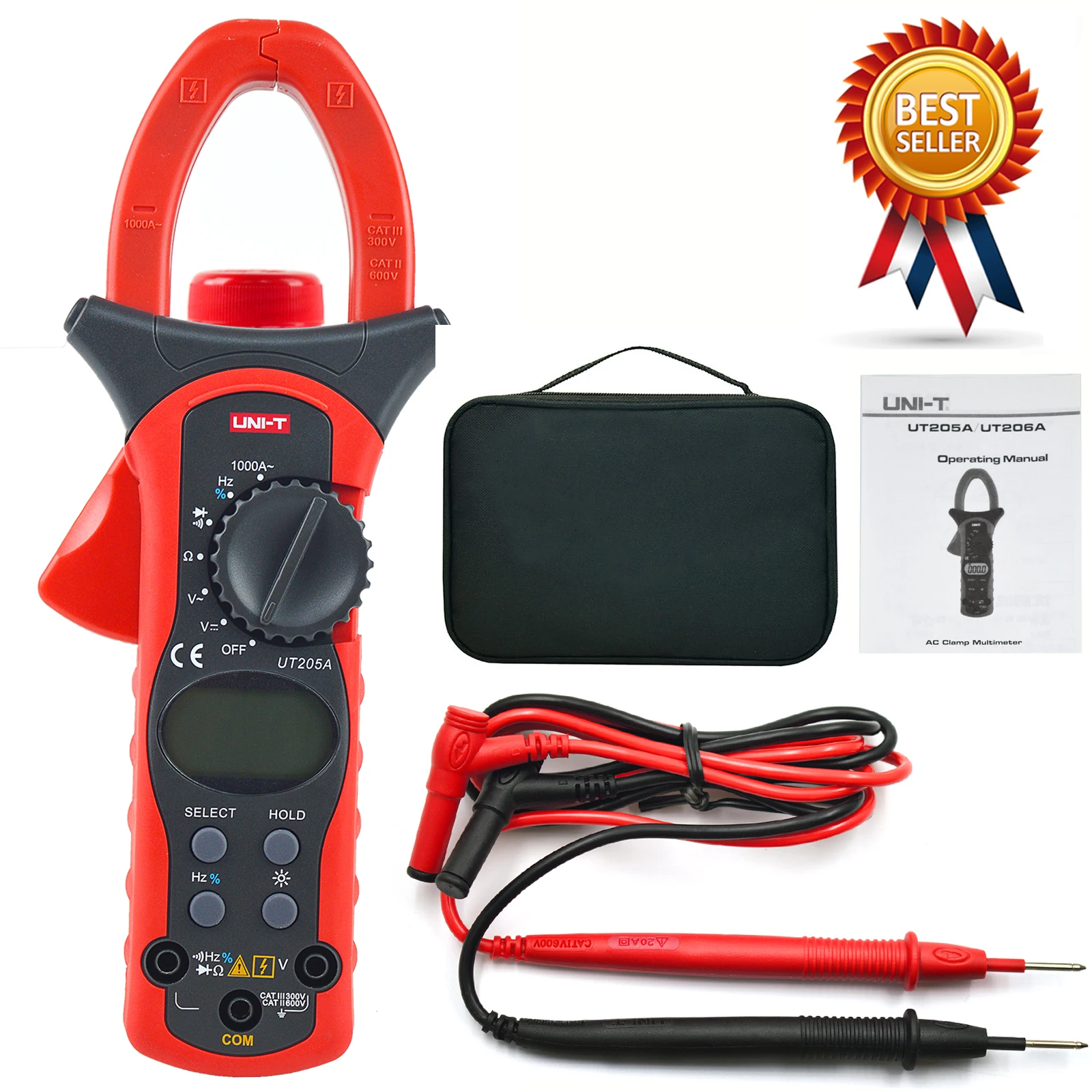 UNI-T UT205A professional 1000A AC Digital Clamp Meter Multitester Frequency Tester 40mm Jaw | Инструменты