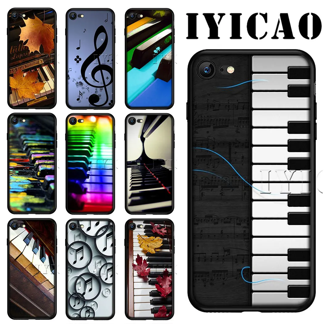 

IYICAO Piano Key Music Soft Silicone Phone for iPhone X XS XR XS Max 6 6s 7 8 Plus 5 5s SE 10 11 pro max Cover