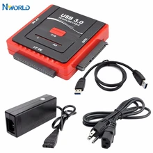 Conversor de disco rígido universal, 2.5/3.5 usb 3.0 para sata/ide disco rígido universal hdd/ssd disco com fonte de alimentação