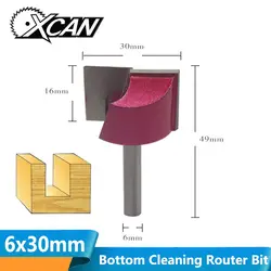 XCAN 1 шт. 30 мм Нижняя Чистка Гравировка Биты 6 мм хвостовик деревянный маршрутизатор Биты ЧПУ Фрезерный резак древесная Рабочая Обрезка