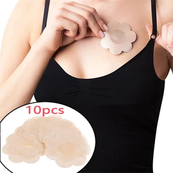 

10Pcs/Lot Flower Shape Adhesive Invisible Nipple Covers Bra Pads Breasts Stickers Disposable Anti Emptied Milk Chest Paste
