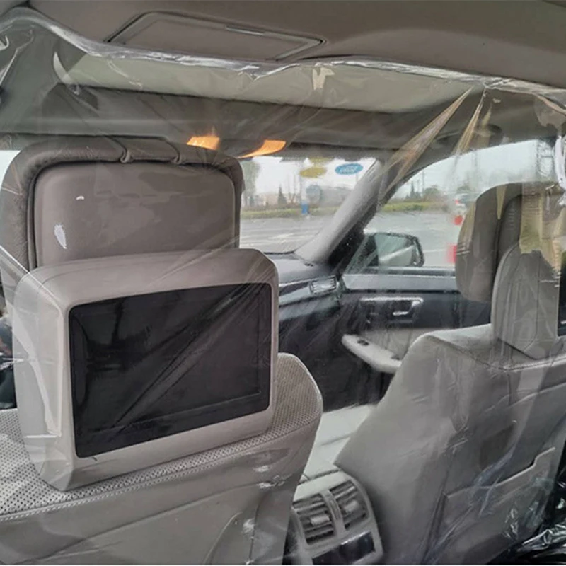 

1.4*2/1.8M Car Taxi Isolation Film PVC Transparent Cockpit Anti-Fog Dust Proof Anti-Droplet Driver Protector Cover Full Surround