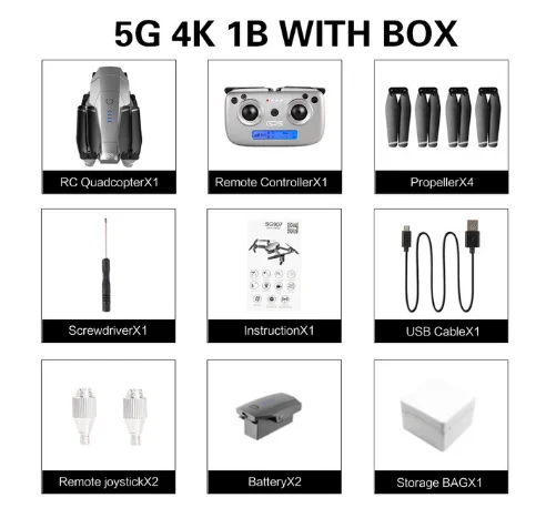 Белый SG907 GPS Drone with 4K HD Adjustment Camera Wide Angle 5G WIFI FPV RC Quadcopter Professional Foldable Drones - Цвет: Белый
