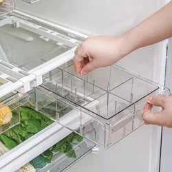Transparent Refrigerator Organizer Bin Storage Box Compartment Refrigerator Drawer Fridge Storage Bin Containers Pantry Freezer