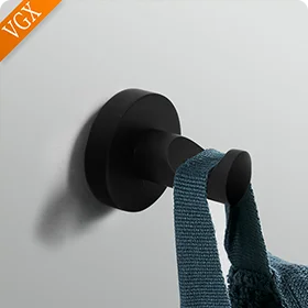 VGX Single Robe Tower Wall Hook Bag Coat Clothes Hanger for Bathroom Accessories Hardware Punch-Free Nail-Free Zinc Chrome Z1882