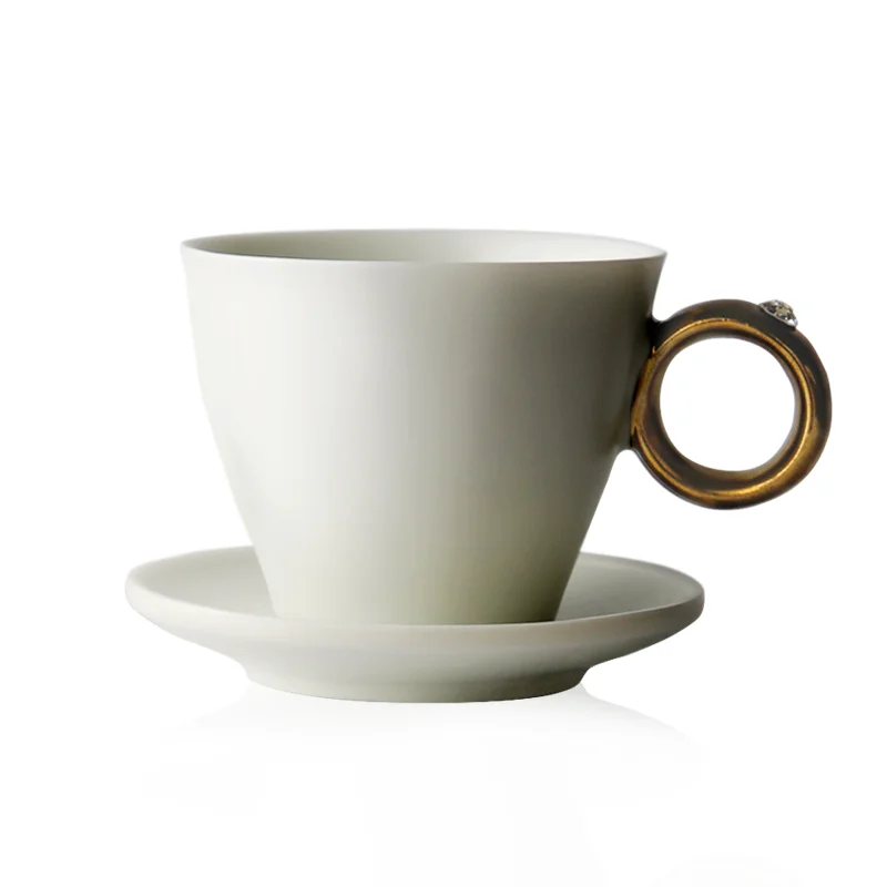 Chinese Tea Cup Set Porcelain Eco Friendly Simple Modern Ceramic Coffee White Utensil Mug Crockery Xicara Drinkware EB50BD | Дом и сад