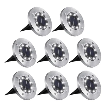 

8 LED Solar Light Outdoor Solar Powered Disk Lights For Garden Decoration Buried Floor Street Path Light IP65 Underground Lamps