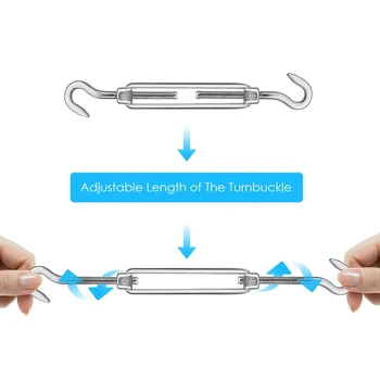 

FUNN-Sun Shade Sail Hardware Kit, Stainless Steel Shade Sail Accessories Handy Shade Sail Fixing Kit for Garden Triple-cornered