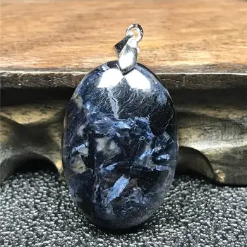 

Top Natural Blue Pietersite Necklace Pendant For Woman Lady Man Crystal 30x21x8mm Oval Beads Namibia Energy Stone Jewelry AAAAA