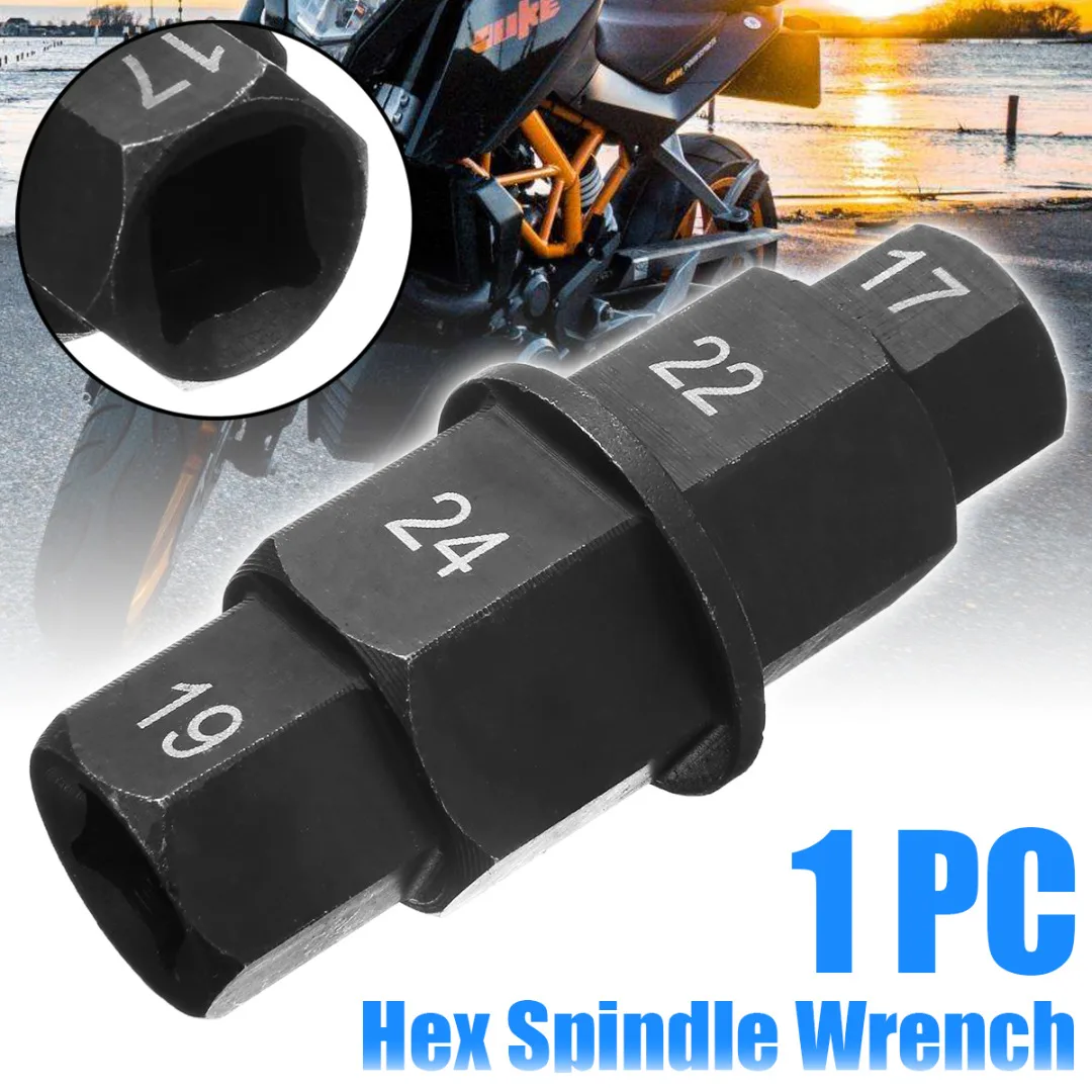 

Mayitr 1PC Motorcycle Wheel Hex Key Spindle Wrench Tool 3/8in Drive 17mm 19mm 22mm 24mm 2Colors For Honda For Kawasaki