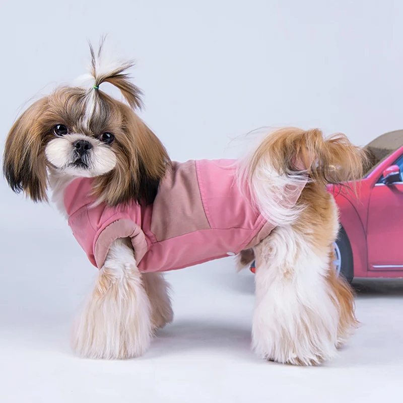 Pet Clothes Winter Outfit Down Padded Cotton Coat Polyester Warm Cotton Clothes For Dogs