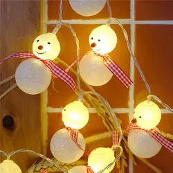 1 м/2 м/3 м светодиодный Снеговик новогодние гирлянды украшение из нитей гирлянда светодиодный гирлянда Рождественские огни для улицы