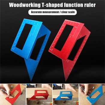 

T-type Scriber Guide Ruler Multifunctional 45 90 Degree Angle Tools for Woodworking Measuring QJS Shop