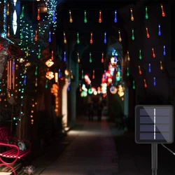 LED Solar Water drops Lamp Lights Fairy String Outdoor 5M/7M 20/50led Lights for holiday Home Wedding Party Decoration