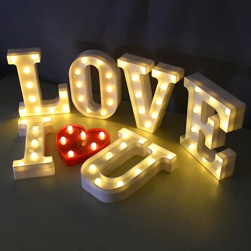 DIY LED letras números luz de noche 3D decoración colgante