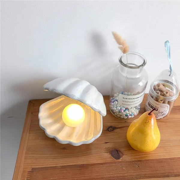 진주 쉘 라이트-미니 LED 램프 휴대용 야간 조명