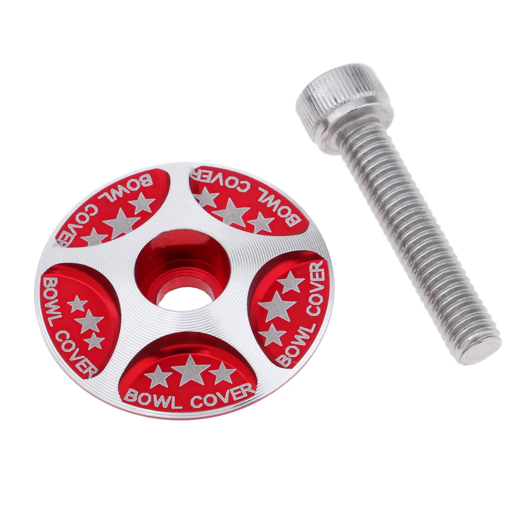 Stars Designer Headset Stem Cap Cover with M6 Bolt for 28.6mm Bike Bicycle Fork