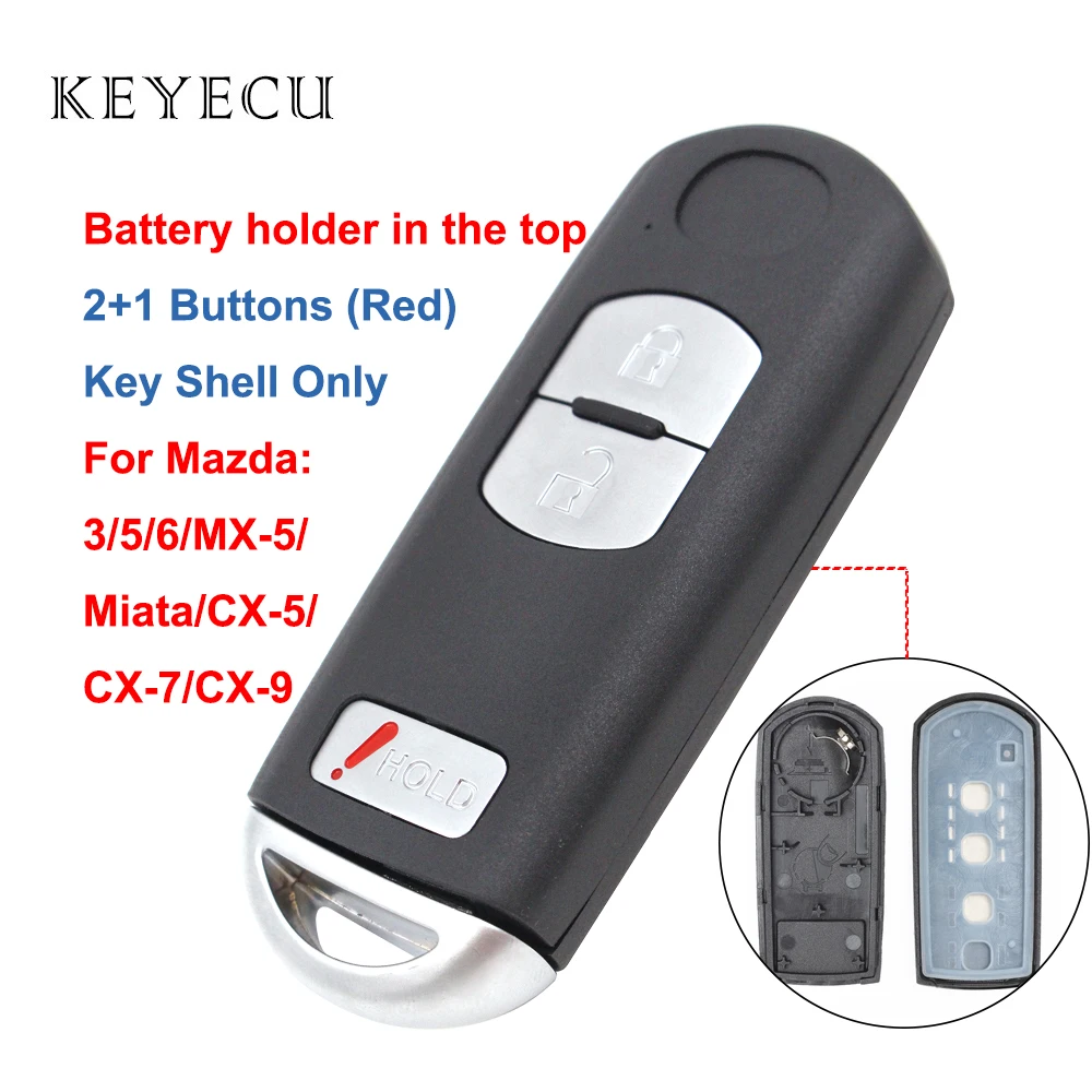 

Smart Remote Car Key Fob Shell Case Replacement 3 Buttons for Mazda 3 5 6 CX5 CX7 CX9 RX8 MX5 CX-5 CX-7 CX-9 RX-8 Miata MX-5