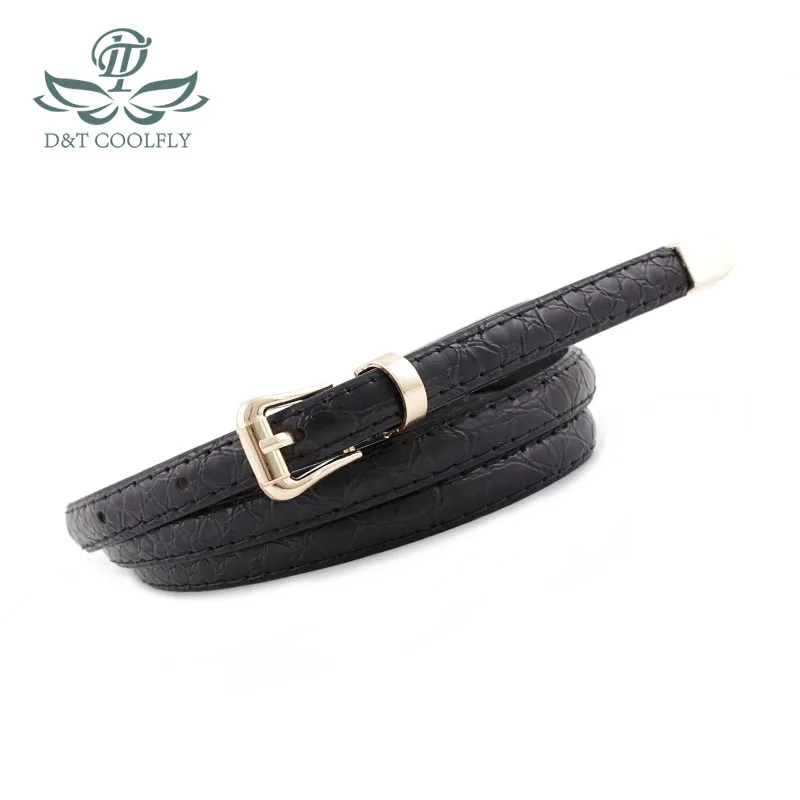 

D&T Elelgant Dress Belt Women's Metal Pin Buckle PU Leather Material Dress Brand Designer Luxury High Quality Slender Lady Style
