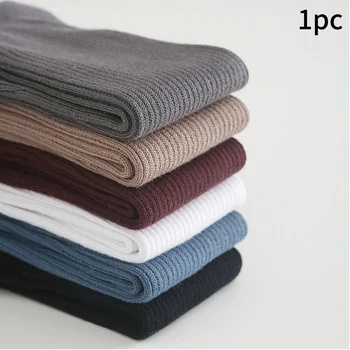 

Daily Sport Cotton Blend Casual Autumn Absorb Sweat Soft Thicken Men Calf Socks Warm Winter Anti Chafe Business Solid Color