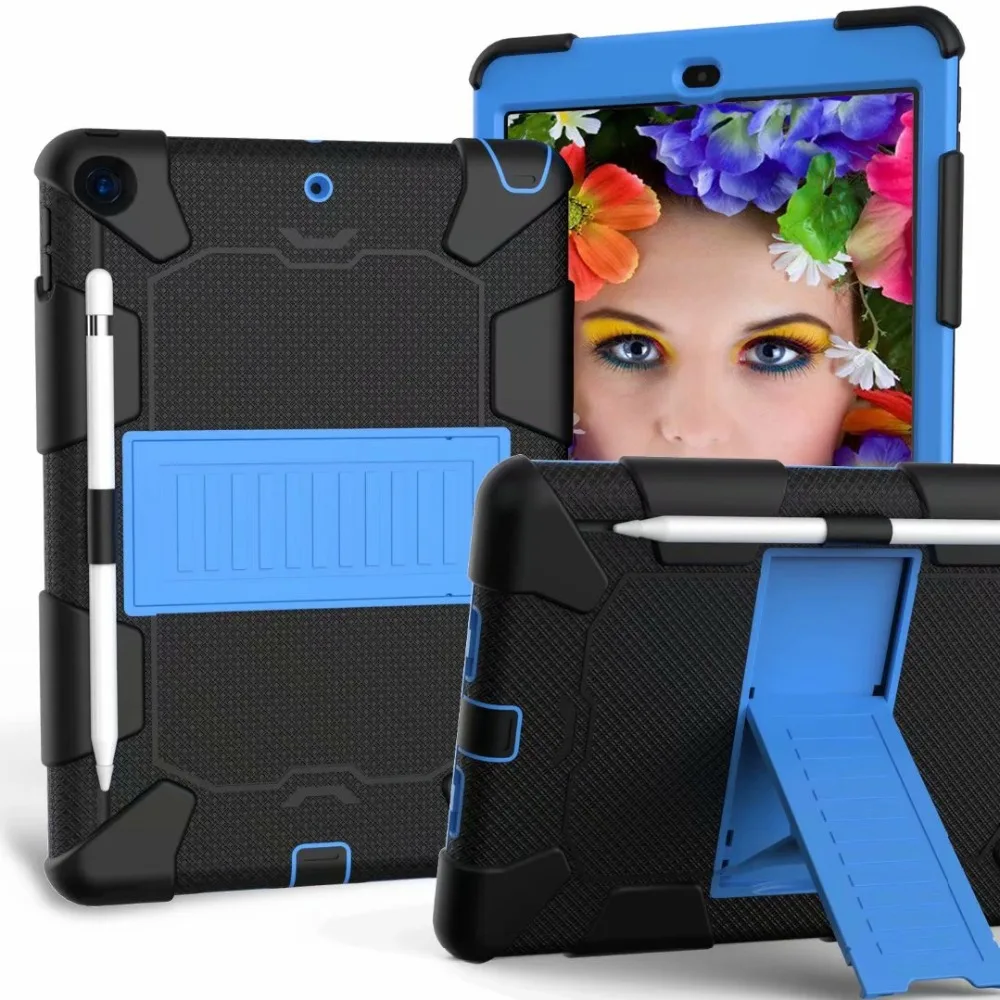 Жесткий чехол для планшета с роботом для нового IPad 7th Gen Pro, 10,2 дюймов, держатель, ударопрочный чехол с подставкой, усиленная защита, чехол+ ручка