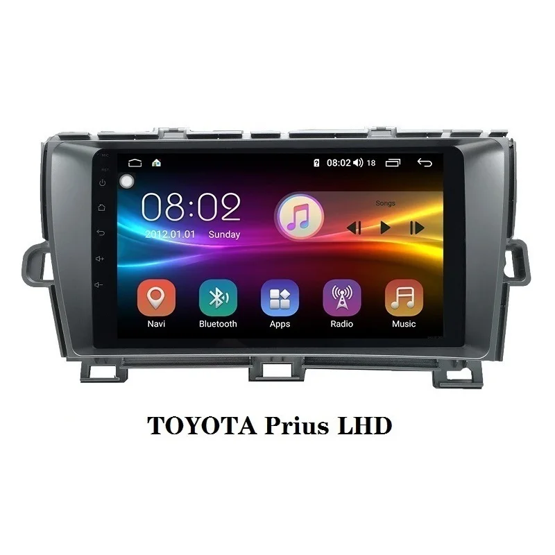 Top RHD Prius 2din Car dvd gps Android 9.0 8-core  car radio GPS navigation for TOYOTA Prius RHD 2