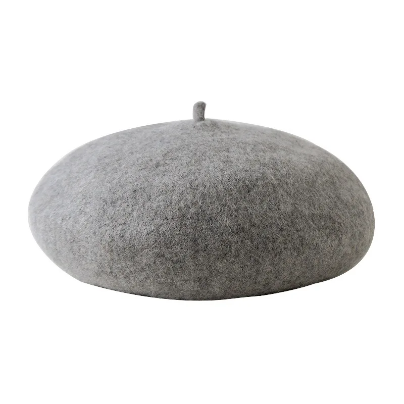 New Korean Lady Autumn Winter Berets Hat Vintage Women Cashmere Berets Solid Color Caps Female Bonnet Cap