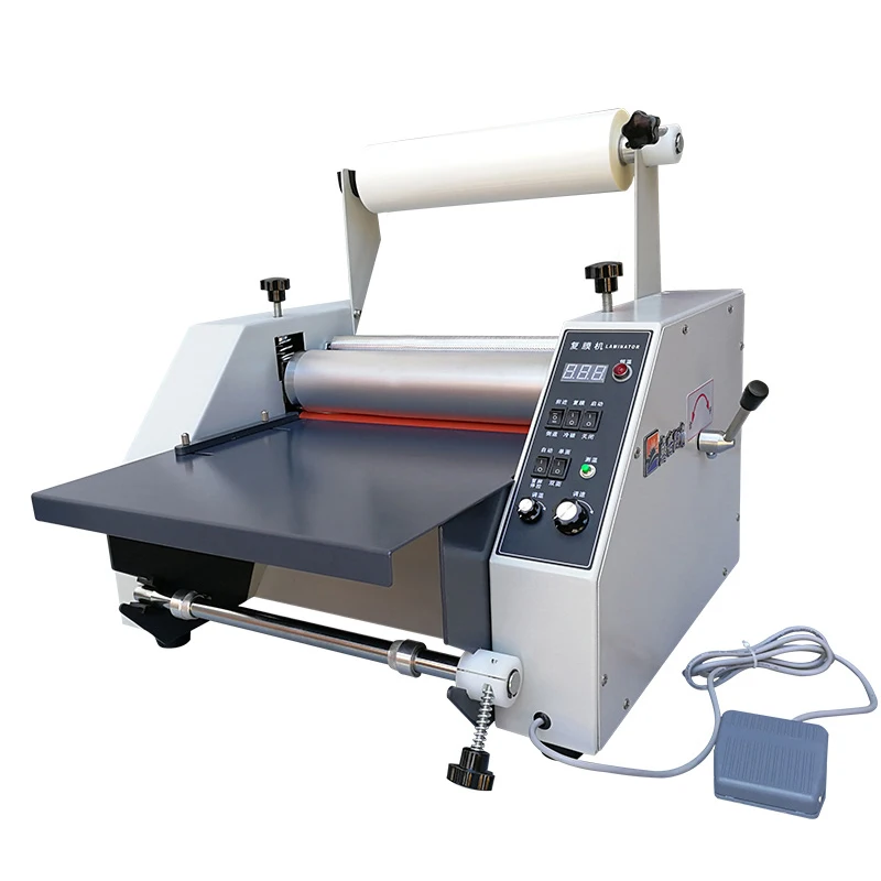

Fully Automatic Laminating Machine Big Steel Roll Hot And Cold Mounting Single And Double Sided Film Adjustable Speed High Speed