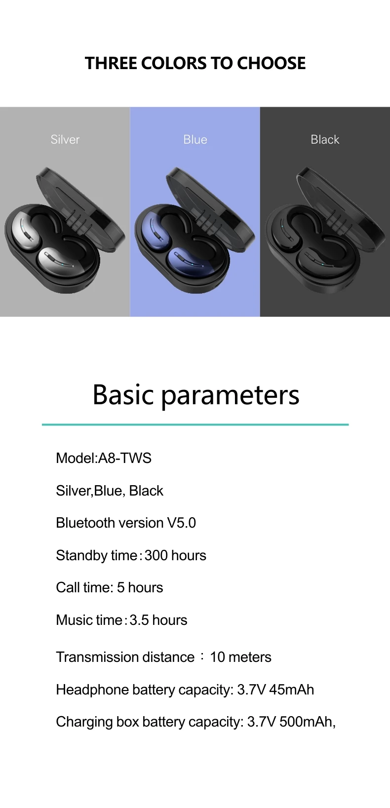 Sovawin наушники TWS bluetooth наушники 5,0 стерео беспроводные bluetooth наушники белые для IOS Android с зарядным устройством 500 мАч