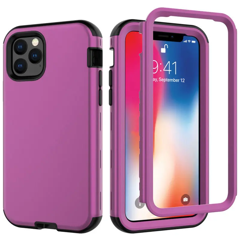 Armor Shockproof 3 in 1 Hybrid Case For iPhone 13 Pro 13 12 11Pro Max Colorful Hard PC+Silicone Heavy Duty Full Protection Cover iphone 12 pro flip case