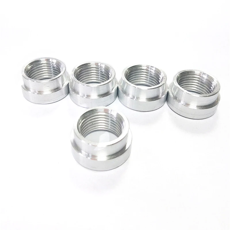 

10pcs Exhaust Pipe Base Heat-resisting Nut Exhaust Oxygen Sensor Weld-On Nu M18 x 1.5mm Aluminum
