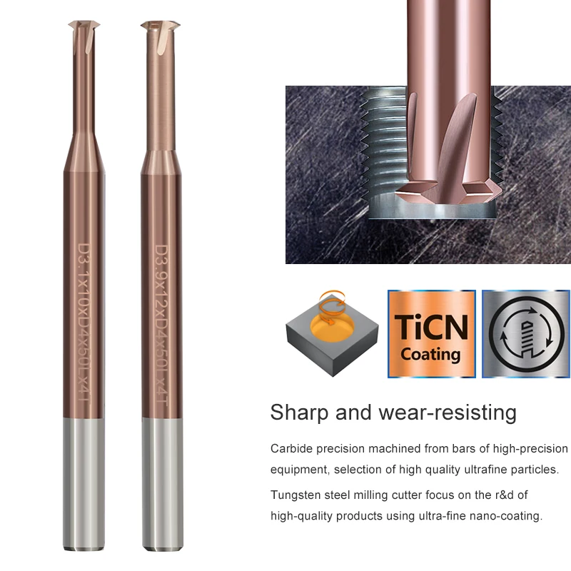 Milling Cutter High Quality Tungsten Steel Nanocoating Thread Milling Cutter