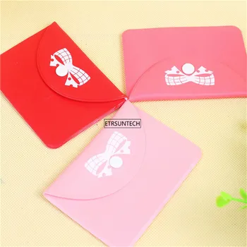 

100pcs Hear Pink Card Note Holder Bus Business Credit Cart Cover Case Wallet Storage Bag